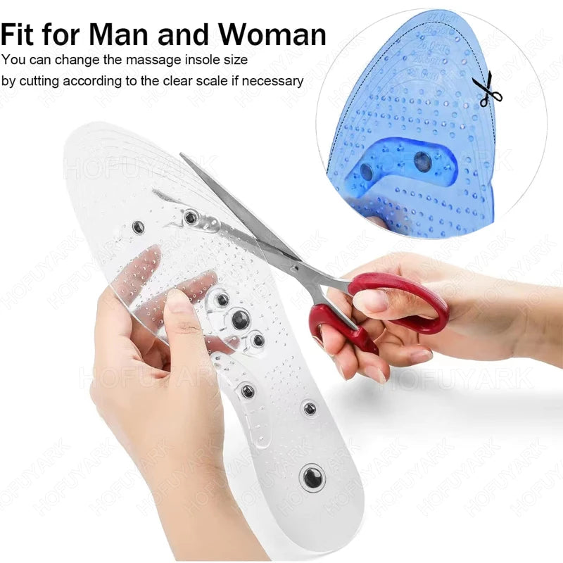 Silicone Acupressure Magnetic Massage Insoles for Shoes Insert Foot Therapy Insoles Weight Loss Slimming Pain Relief Shoes Pads