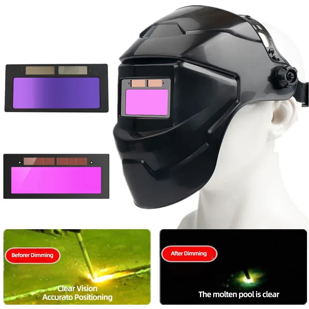Welding Helmet/Face Mask Chameleon Large Angle Classic, Solar Automatic Dimming Welding, Large Arc Welding, Grinding And Cutting