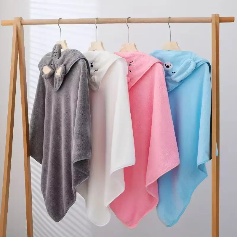 Cute Bath Towel for Baby Soft Absorbent Towel Newborn Swaddle Wrap Baby Blankets for Girls Boys