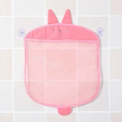 Baby Bathroom Mesh Bag Sucker Organizer For Children Bath Toys Kid Basket Cartoon Animal Shapes Cloth Sand Toys Storage Net Bag