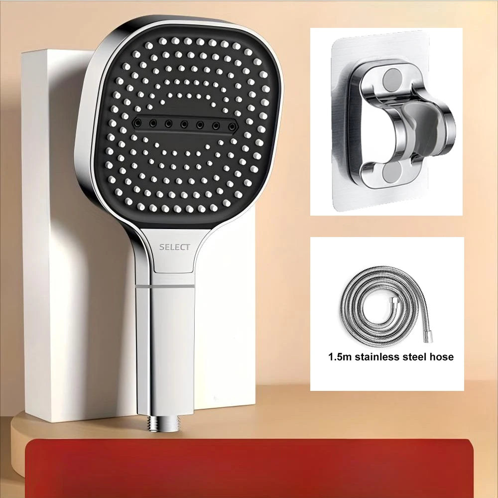 Large Panel Shower Head 3 Modes Adjustable High Pressure Water Massage Shower Head Water Saving Bathroom Accessories
