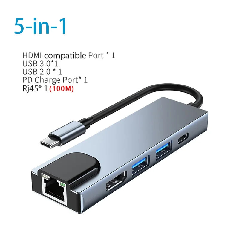 USB C HUB 3in1 Type C 3.0 to HDMI-compatible Docking Station PD Fast Charge 4K HDMI Adapter Splitter For MacBook Phone Computer