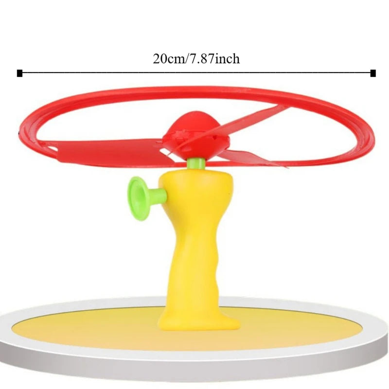 Launcher Spinner Pull Flying Disc Toys Rotating Atmosphere Prop Ripcord Sky Spin Toys Cartoon Educational Dragonfly Toy Gift