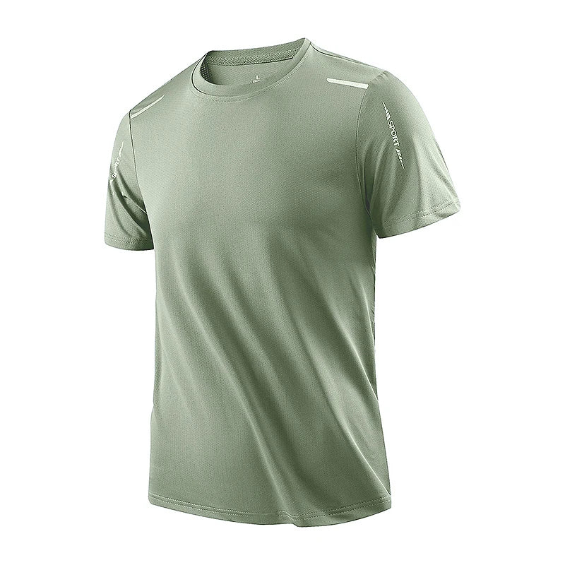 CHRLCK Men's Running Quick Drying T-shirts Breathable Hiking Fishing Tees Soft Elasticity Outdoor Sports Short Shirt Summer