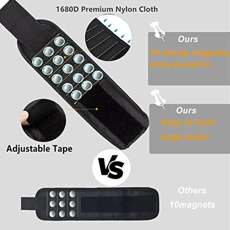 1pcs Multifunctional Magnetic Wristband for Holding Screws Nails Drilling Bits Wrist Tool Holder Belts with Magnets Gadgets