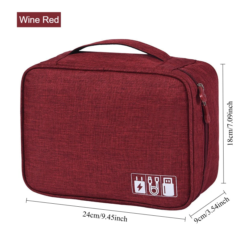 Cable Storage Bag Waterproof Digital Electronic Organizer Portable USB Data Line Charger Plug Storage Bag Travel Cable Organizer