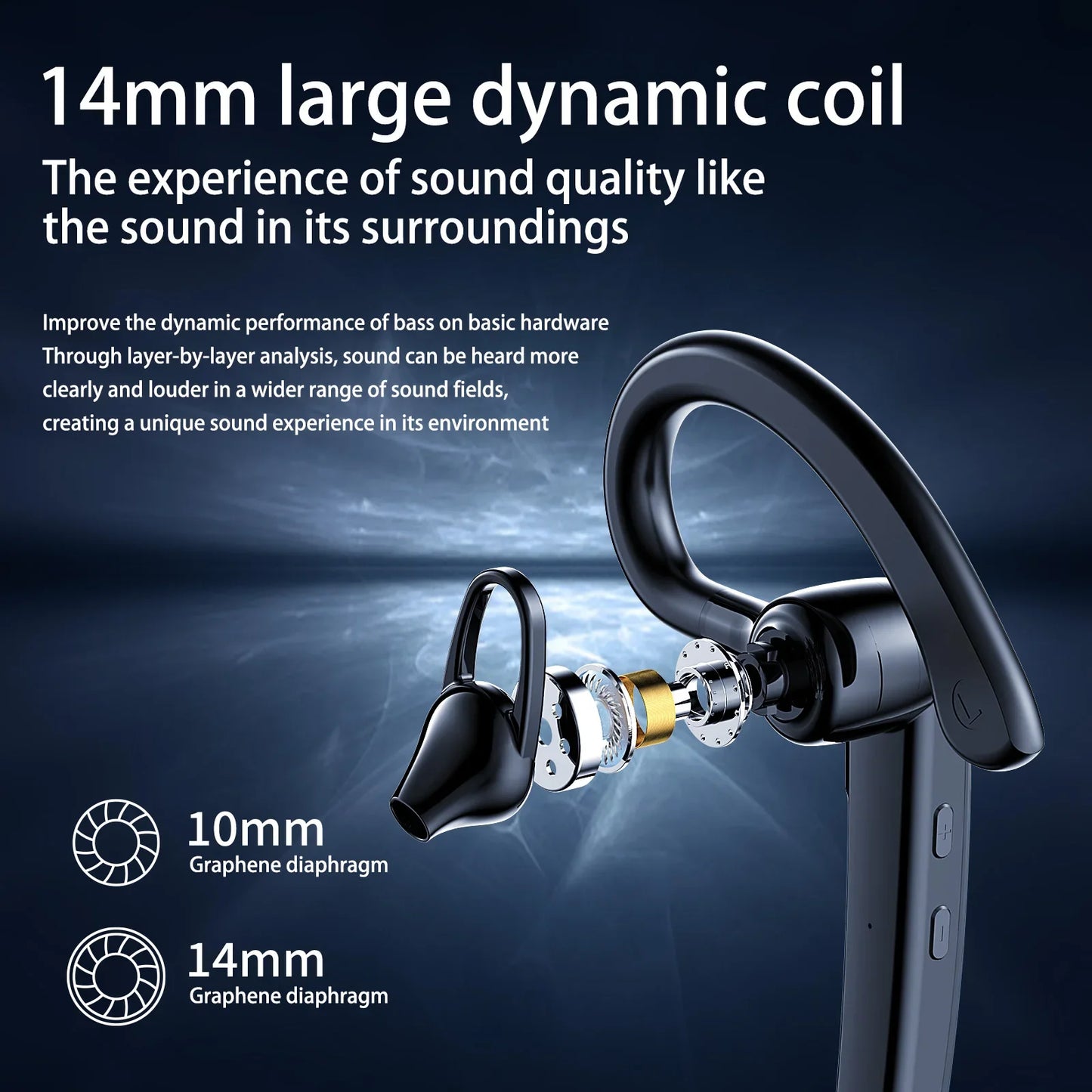Wireless Bluetooth Headphones With Microphon Earphone ENC Noise Cancelling Handsfree Talking Headset Busines Auriculares Driving