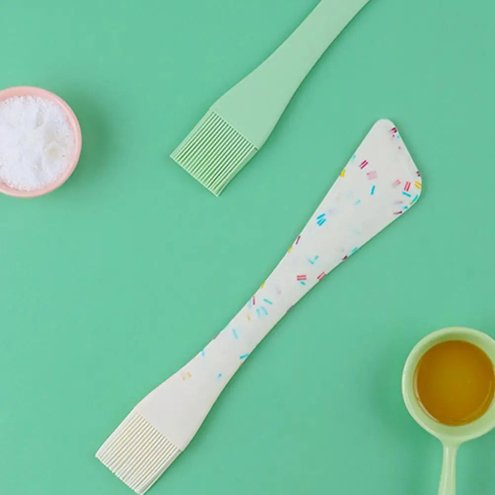 Double Headed Silicone Spatula Oil Brush Kitchen Utensils Pastry Baking Tools Cooking Scraper Bowl Cream 2-in-1 Multipurpose