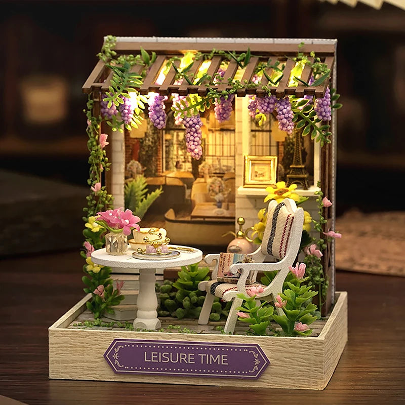 DIY Miniature Doll House 3D Puzzle Building Assembly Kit For Making Room Toys Home Bedroom Decorations With Furniture DollHouses