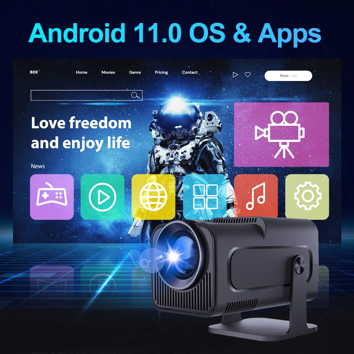 Magcubic  HY320 Android11 4K HD Projector WiFi6 Allwinner H713 390ANSI BT5.0 1920*1080P Outdoor portable projetor Upgrated HY300