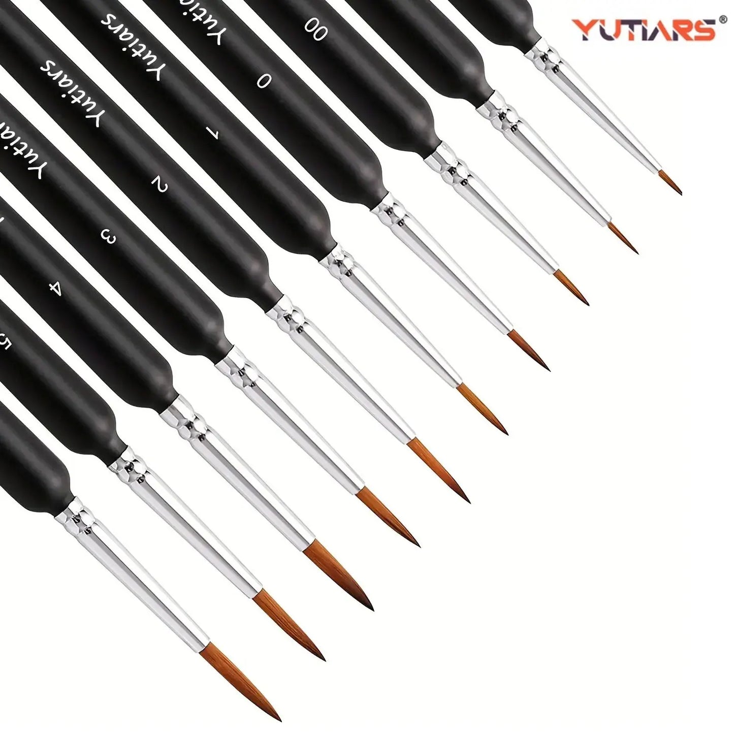 10/11pcs Miniature Paint Brushes, Detail Tip Paint Brushes Set With Ergonomic Handle - Suitable For Acrylic Painting, Oil, Wat