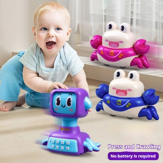 Press Pull Back Crawling Escape Crab Kids Toy Run Away Walking Octopus Educational Infant Baby Learning Crawl Interactive Toys