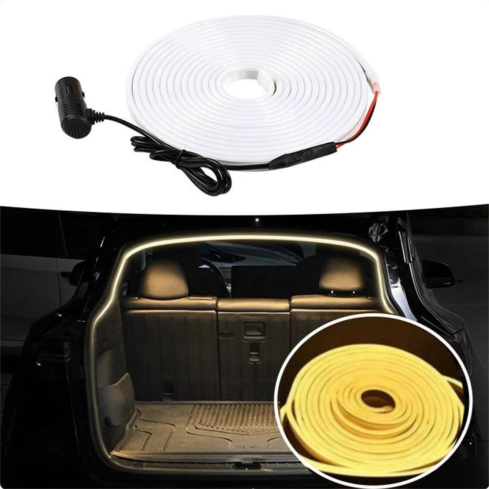 Ambient Car Lighting Trunk Light Strip 12V Ambience Lighting Magnetic Induction Decorative Strip LED Car Interior Lighting