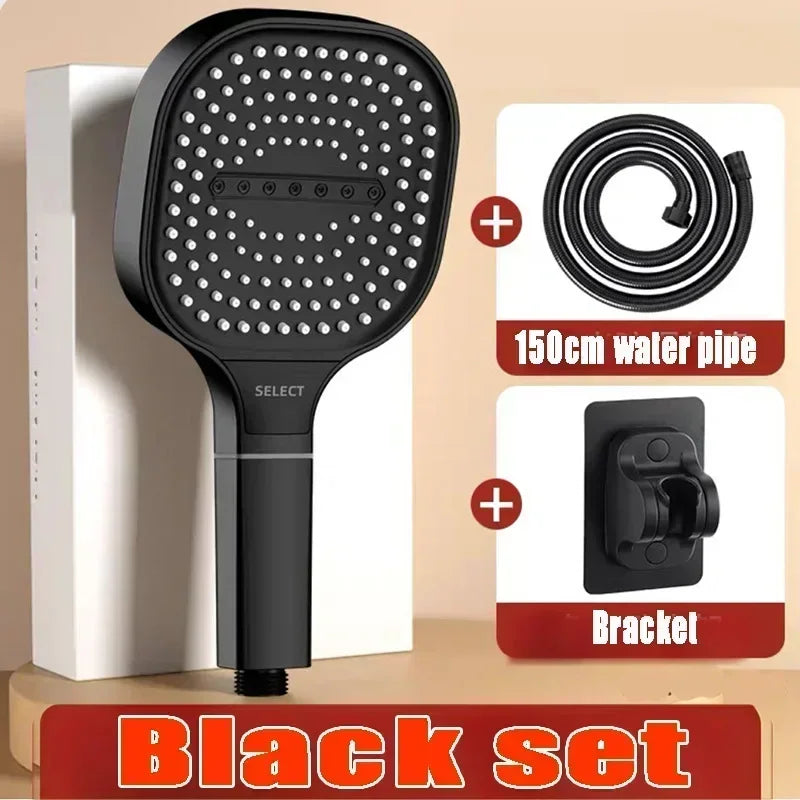 Large Panel Shower Head 3 Modes Adjustable High Pressure Water Massage Shower Head Water Saving Bathroom Accessories