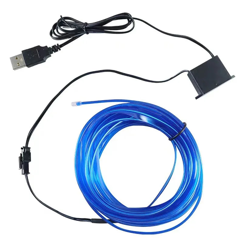 1/2/3/4/5M LED Car Interior Decoration Light EL Wiring Light USB wire control Auto DIY Flexible Ambient Light Neon Strip