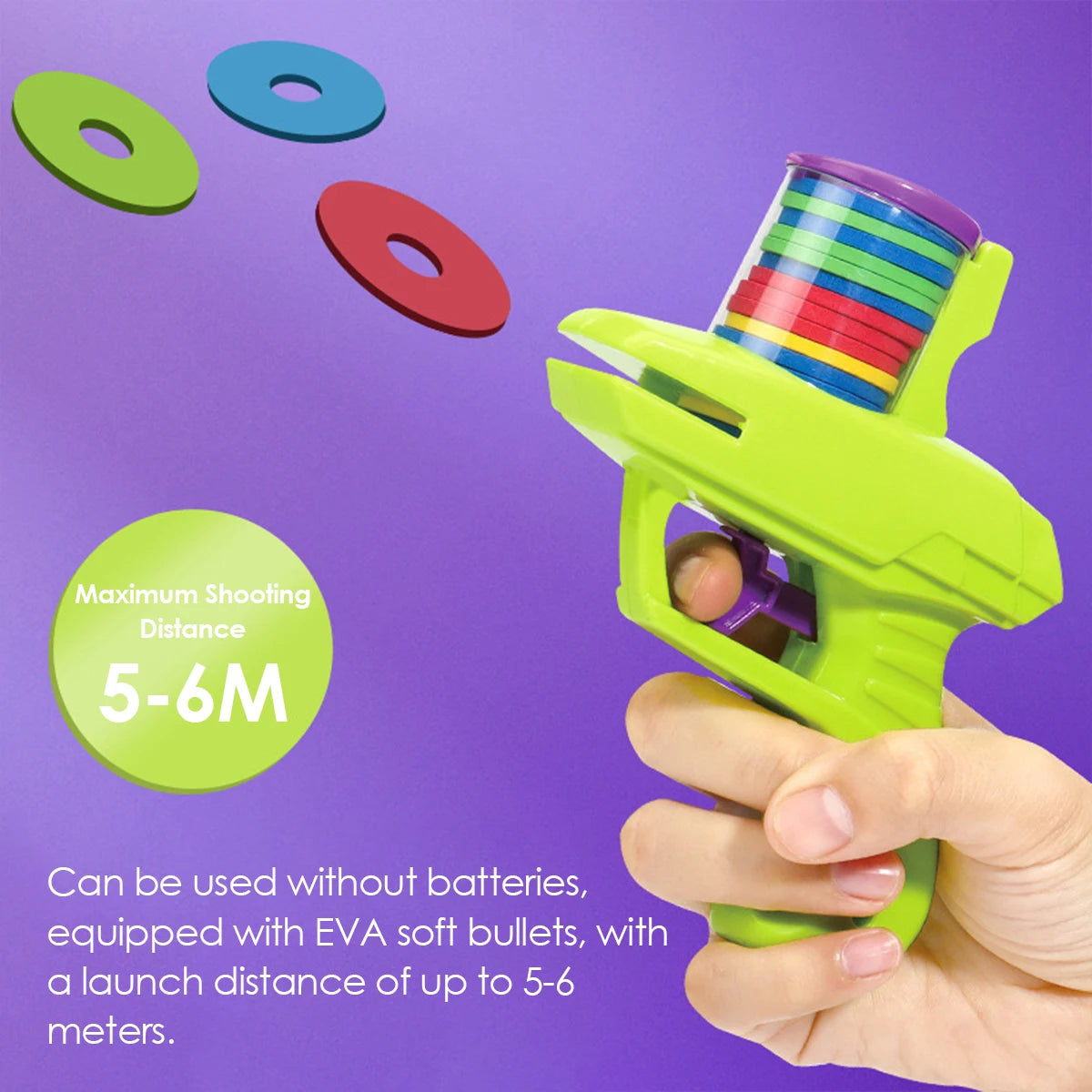 1pc Kids Outdoor Game Disc Gun Toy Flying Disc Shooting Launcher Gun Double Parent-child Interactive Children Toy for boys gifts