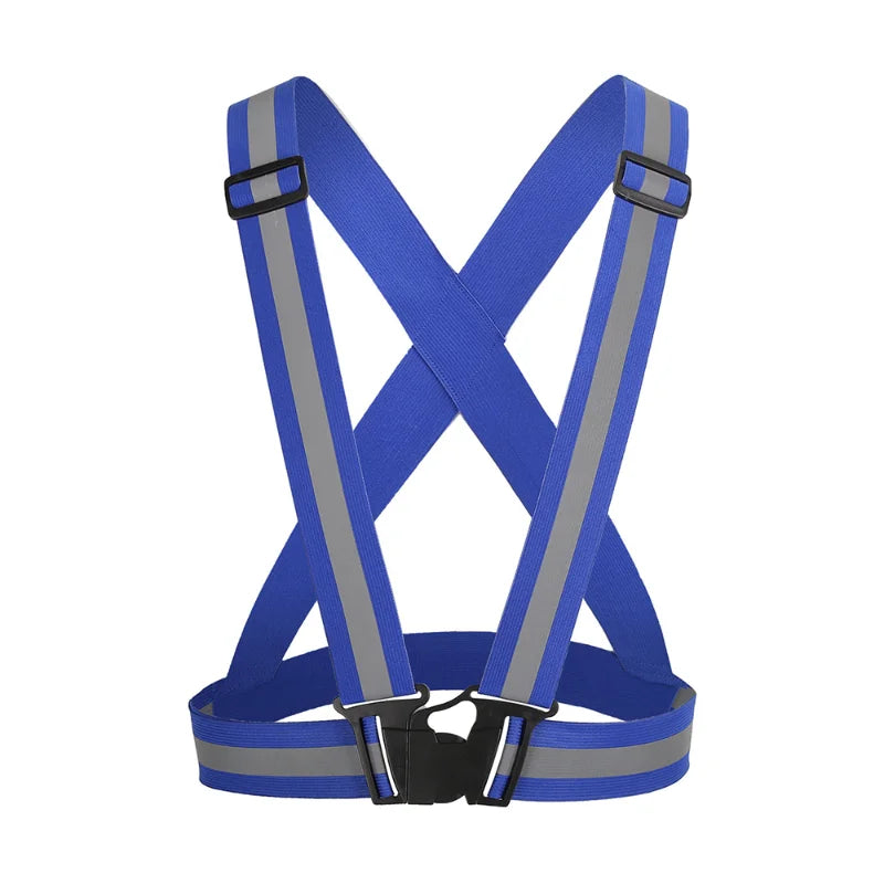 High Elasticity Reflective Safety Vests Lightweight Adjustable Elastic Vest Jacket Strips For Traffic Control Running Riding