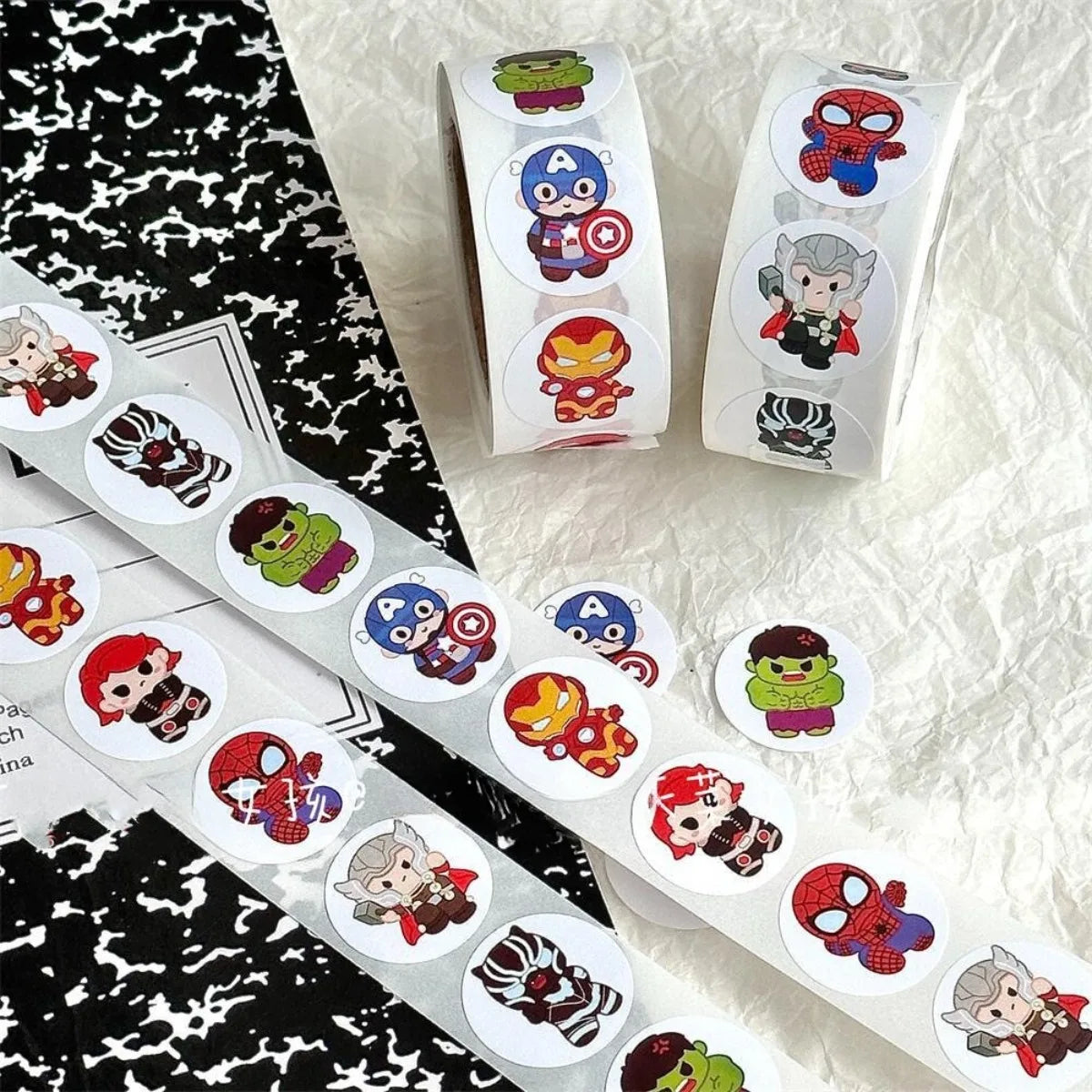 500SheetsAnime sticker Disney Spiderman Cartoon Stickers Pull Out Spiderman StIckers Cute Kawai Baby Boykids Toy christmars gift