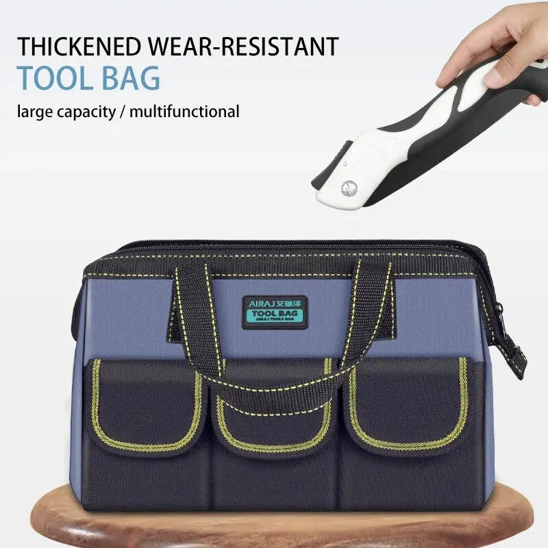 Multifunctional Tool Bag Large Capacity Oxford Canvas Waterproof Bag Thicken Wear-Resistant Tool Repair Storage Electrician Bag