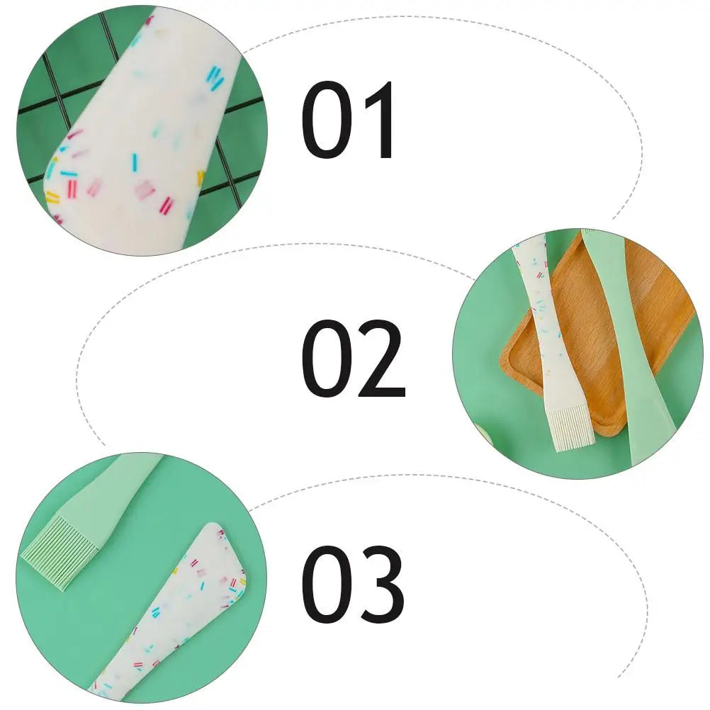 Double Headed Silicone Spatula Oil Brush Kitchen Utensils Pastry Baking Tools Cooking Scraper Bowl Cream 2-in-1 Multipurpose