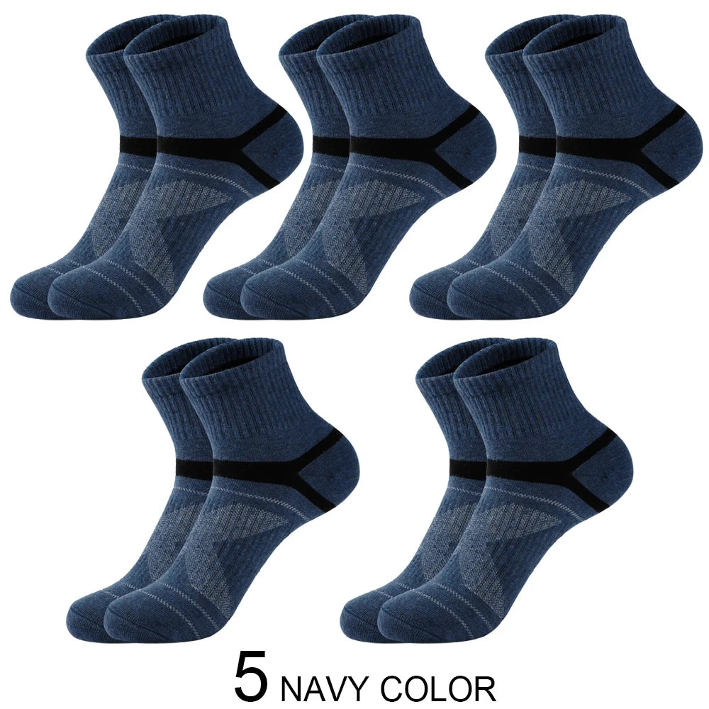 3/5/10/20 Pairs Lot Men's Socks Black Sports Socks Casual Run Autumn Winter High Quality Breathable Male Socks