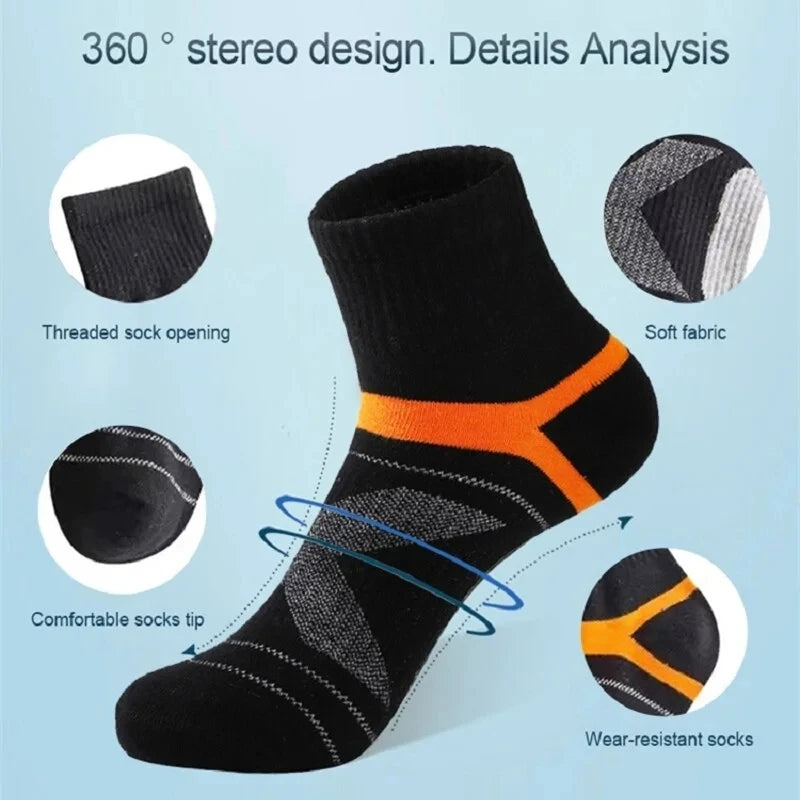 3/5/10/20 Pairs Lot Men's Socks Black Sports Socks Casual Run Autumn Winter High Quality Breathable Male Socks