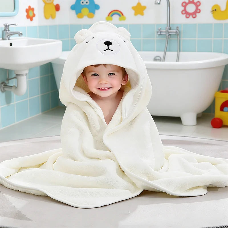 Cute Bath Towel for Baby Soft Absorbent Towel Newborn Swaddle Wrap Baby Blankets for Girls Boys