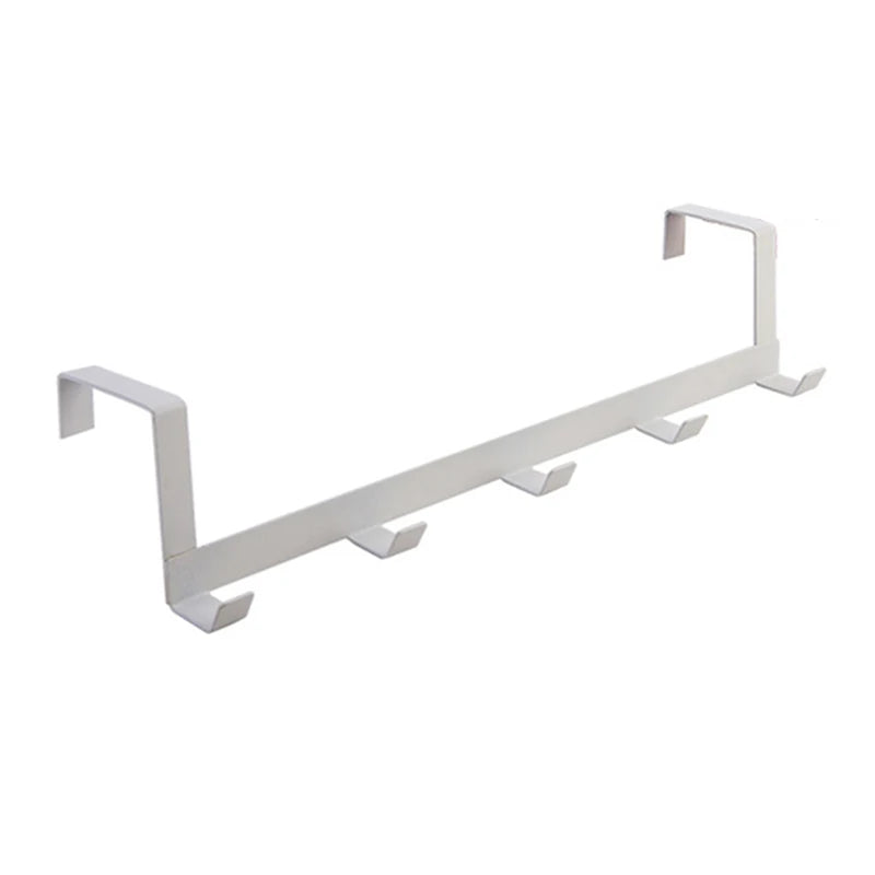 Hook Behind The Door Punch-free Five-row Wrought Iron Clothes Bag Hook Large Load-bearing Hat Sundries Storage Rack