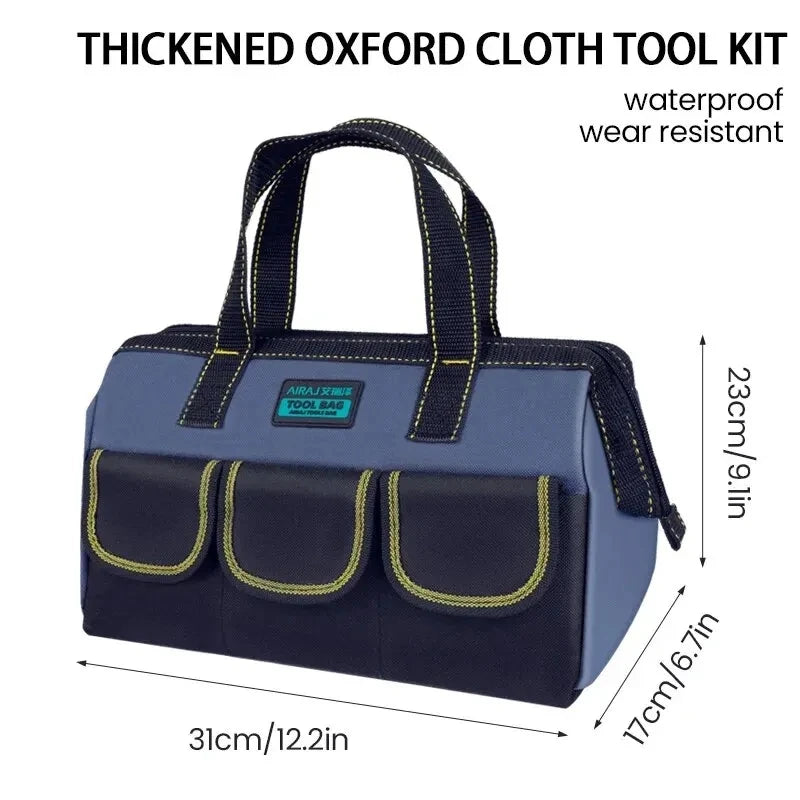 Multifunctional Tool Bag Large Capacity Oxford Canvas Waterproof Bag Thicken Wear-Resistant Tool Repair Storage Electrician Bag