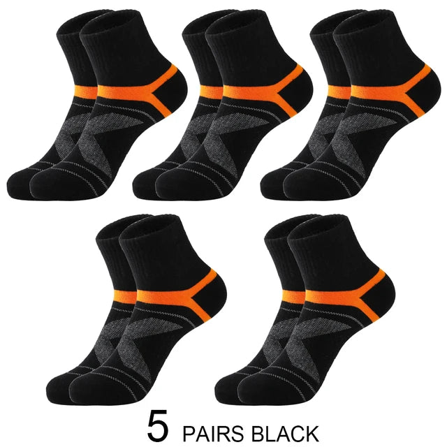 3/5/10/20 Pairs Lot Men's Socks Black Sports Socks Casual Run Autumn Winter High Quality Breathable Male Socks
