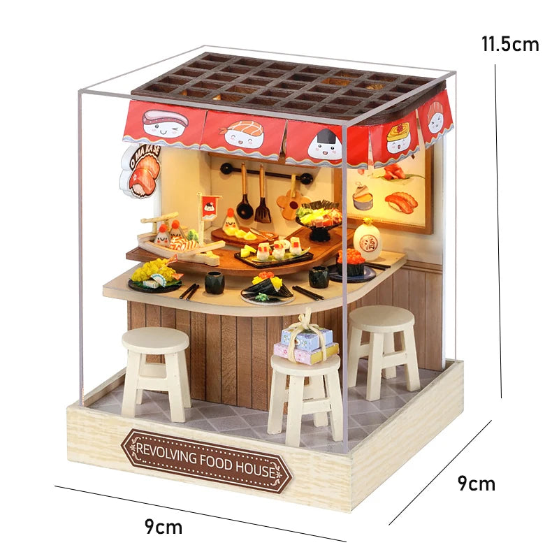 Mini Doll House DIY Small House Kit Handmade 3D Puzzle Assembly Model Building Room Bedroom Decoration Wooden Craft BirthdayGift