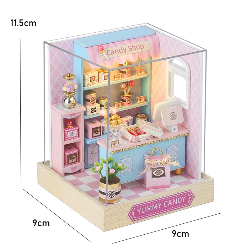 Mini Doll House DIY Small House Kit Handmade 3D Puzzle Assembly Model Building Room Bedroom Decoration Wooden Craft BirthdayGift