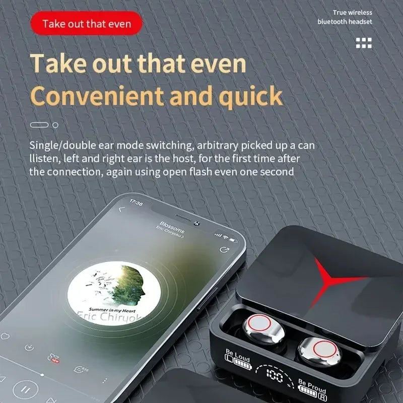 VIKEFON M90 TWS Bluetooth 5.3 Earphones Wireless Headphones Touch Control Gaming Headsets HIFI Stereo Sound Reduction With Mic