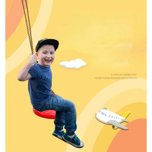 Children's Disc Swing Kid Indoor and Outdoor Sports Red Blue Thickened Octagonal Petal Swing Hanging Swing Toys Rocking Chair