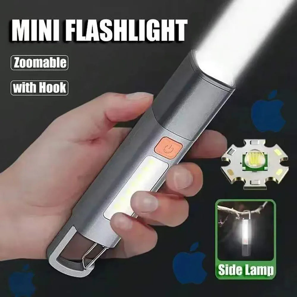 1-10PCS Super Bright COB Side Lights LED XPE Mini Portable Torch Zoomable Waterproof Outdoor Fishing Hunting Camping Flashlight