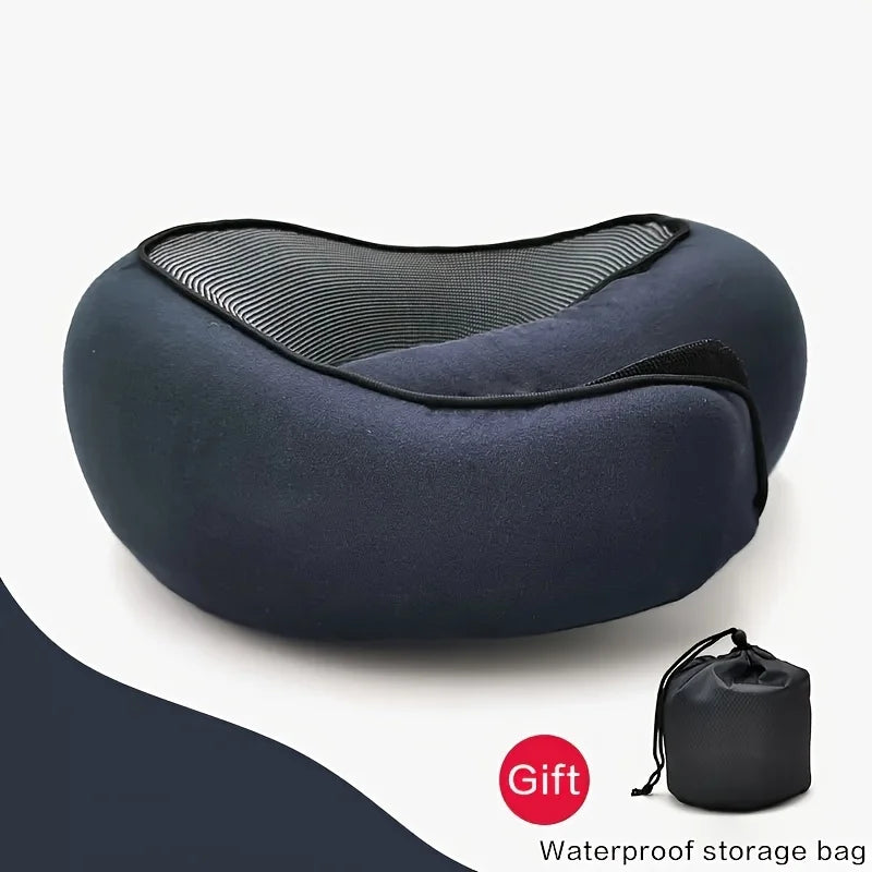 1PCS Neck Pillow Memory Foam Travel Pillow Soft Chin Support Pillow with 360-Degree Head Support for Home Airplanes and Car