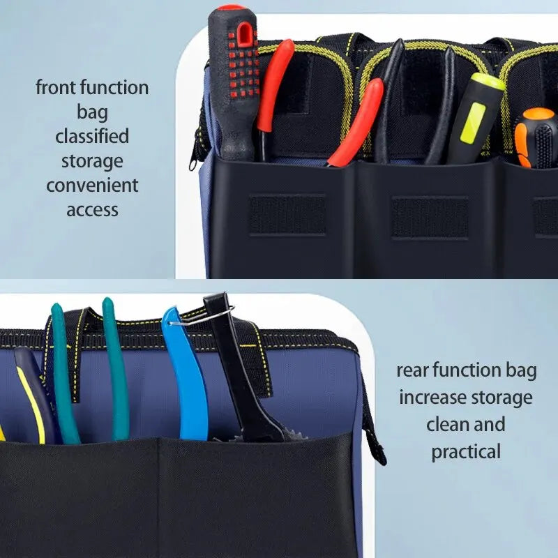 Multifunctional Tool Bag Large Capacity Oxford Canvas Waterproof Bag Thicken Wear-Resistant Tool Repair Storage Electrician Bag
