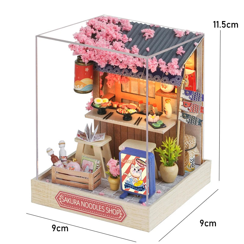 Mini Doll House DIY Small House Kit Handmade 3D Puzzle Assembly Model Building Room Bedroom Decoration Wooden Craft BirthdayGift