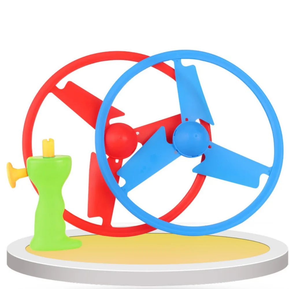 Launcher Spinner Pull Flying Disc Toys Rotating Atmosphere Prop Ripcord Sky Spin Toys Cartoon Educational Dragonfly Toy Gift
