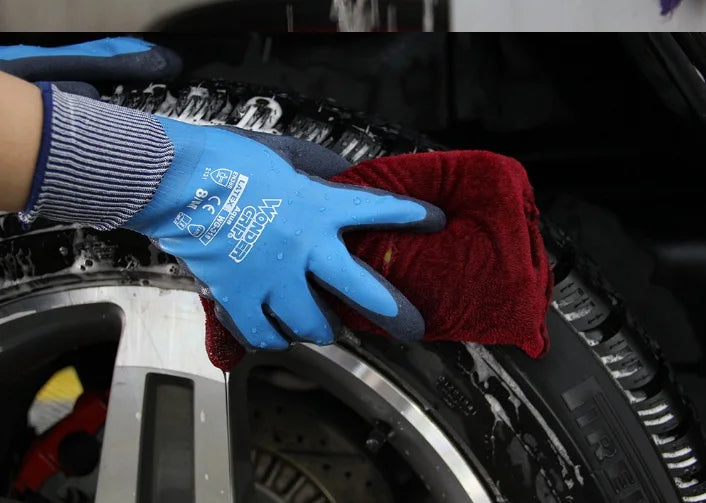 Waterproof Garden Work Gloves Oil Resistance Latex Micro Foam Fully Dipped Labor Safety Out Door Fishing Water Proof