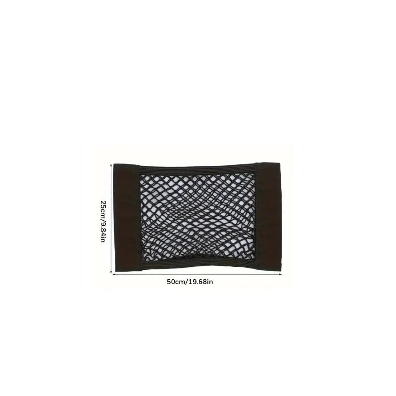 1pc Universal Car Storage Bag Double Mesh Trunk Storage Net Car Built-in Storage Bag with Car Fire Extinguisher Fixed Net