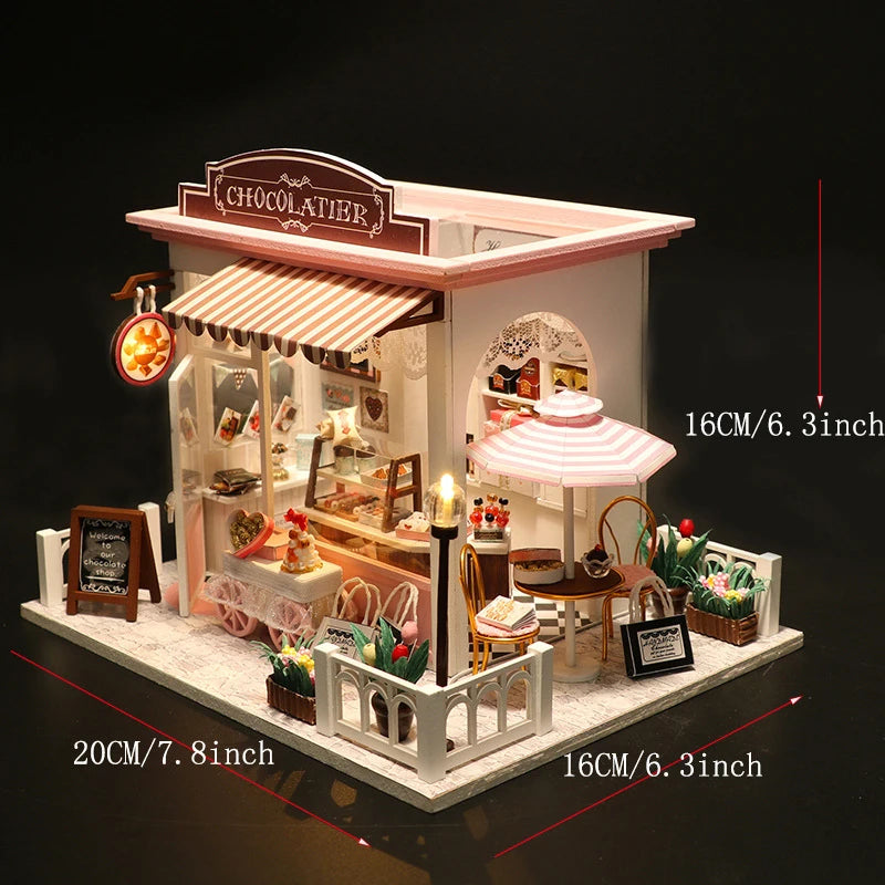 DIY Miniature Doll House 3D Puzzle Building Assembly Kit For Making Room Toys Home Bedroom Decorations With Furniture DollHouses