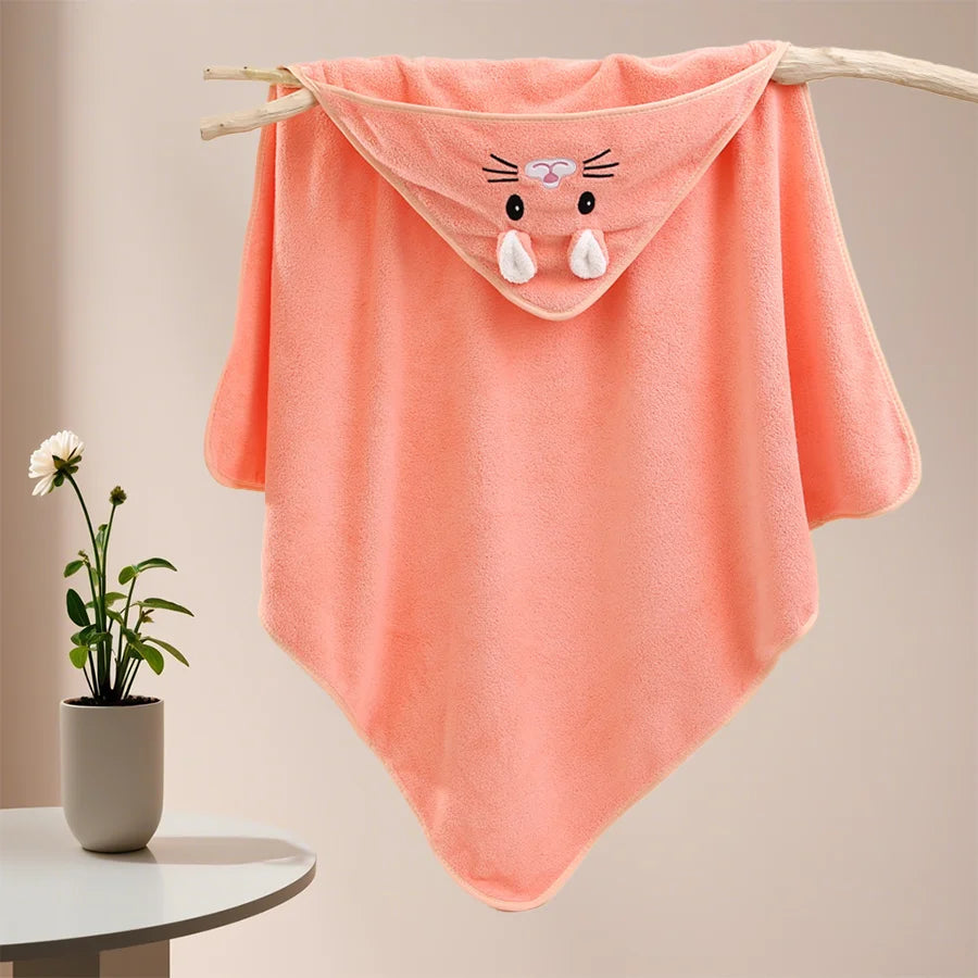 Cute Bath Towel for Baby Soft Absorbent Towel Newborn Swaddle Wrap Baby Blankets for Girls Boys