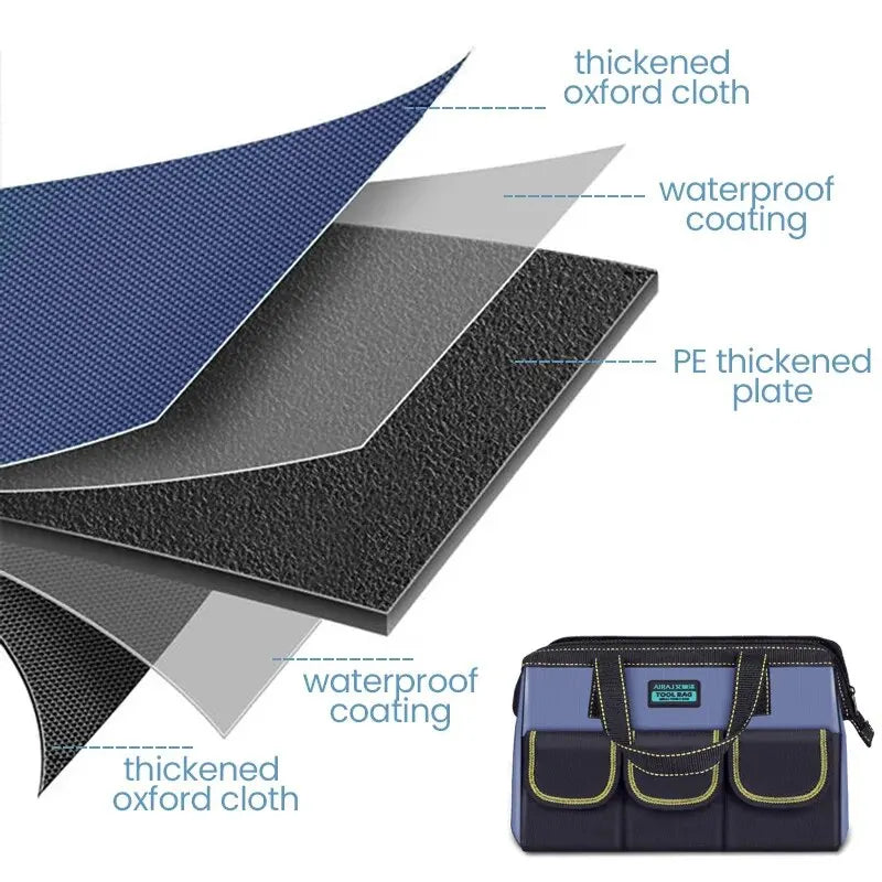 Multifunctional Tool Bag Large Capacity Oxford Canvas Waterproof Bag Thicken Wear-Resistant Tool Repair Storage Electrician Bag