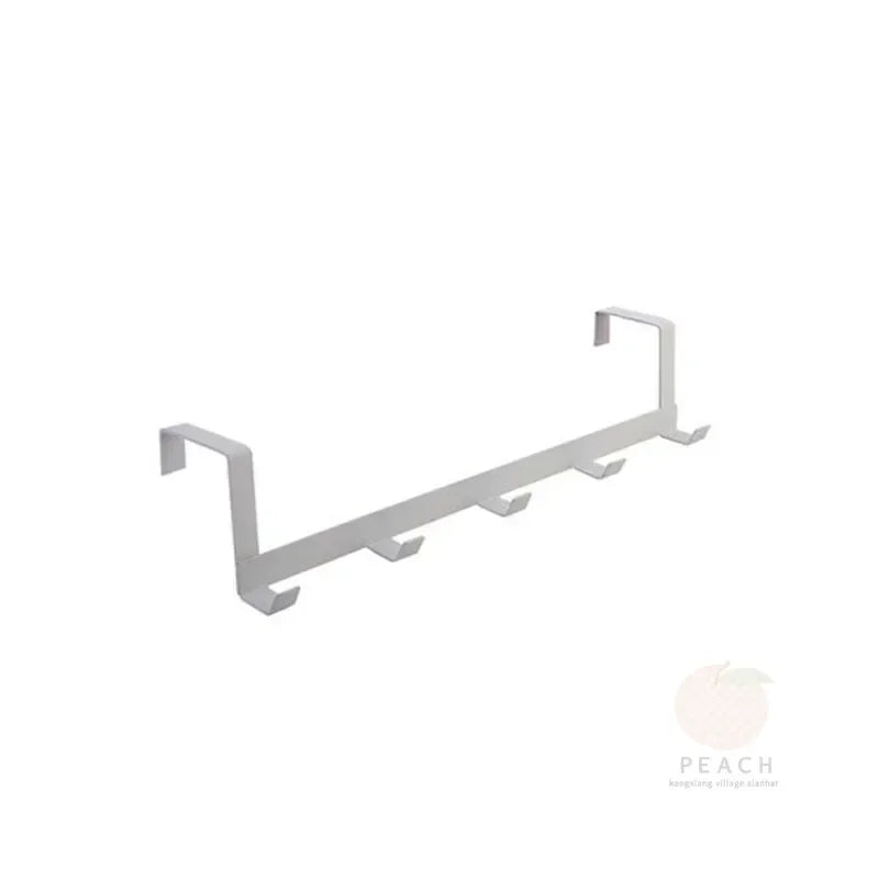 Hook Behind The Door Punch-free Five-row Wrought Iron Clothes Bag Hook Large Load-bearing Hat Sundries Storage Rack