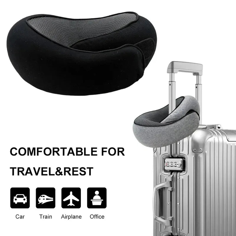1PCS Neck Pillow Memory Foam Travel Pillow Soft Chin Support Pillow with 360-Degree Head Support for Home Airplanes and Car
