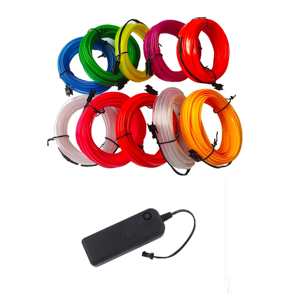 1/2/3/4/5M LED Car Interior Decoration Light EL Wiring Light USB wire control Auto DIY Flexible Ambient Light Neon Strip