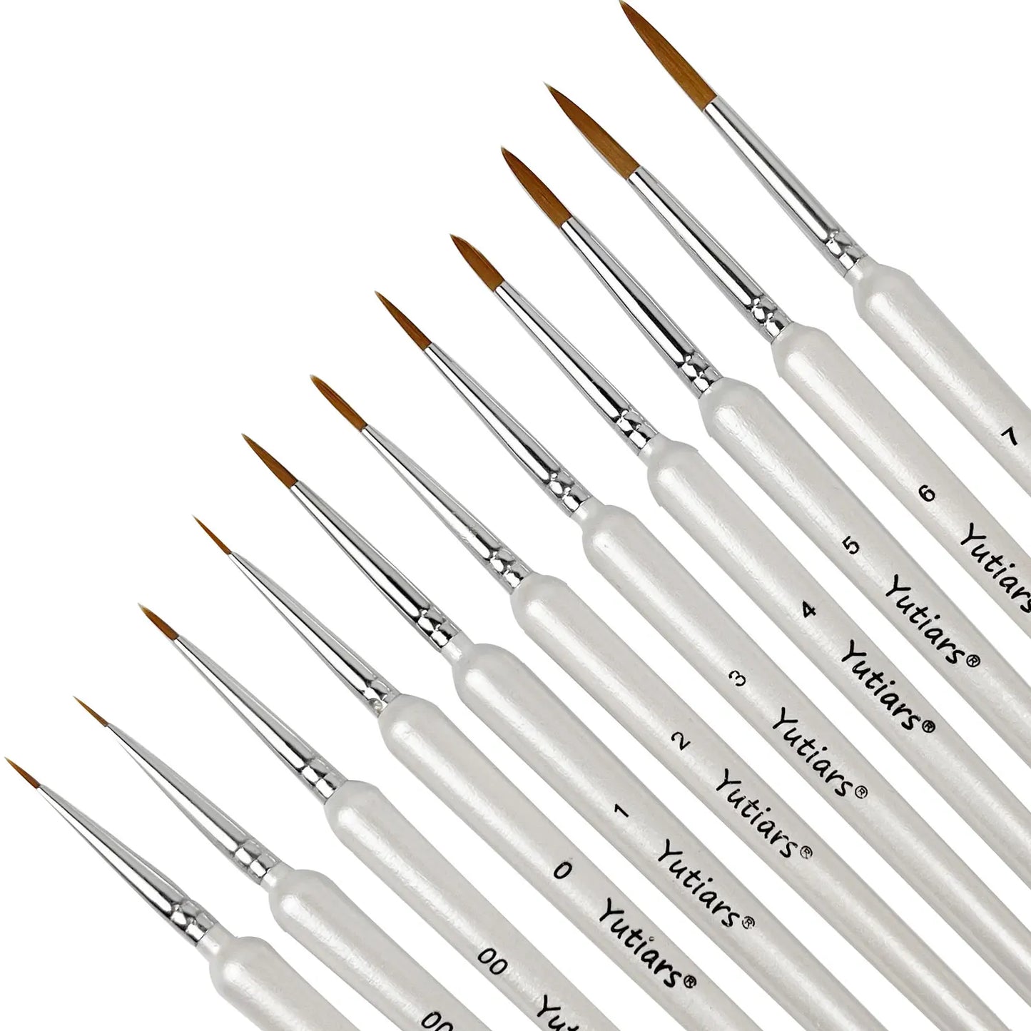 10/11pcs Miniature Paint Brushes, Detail Tip Paint Brushes Set With Ergonomic Handle - Suitable For Acrylic Painting, Oil, Wat