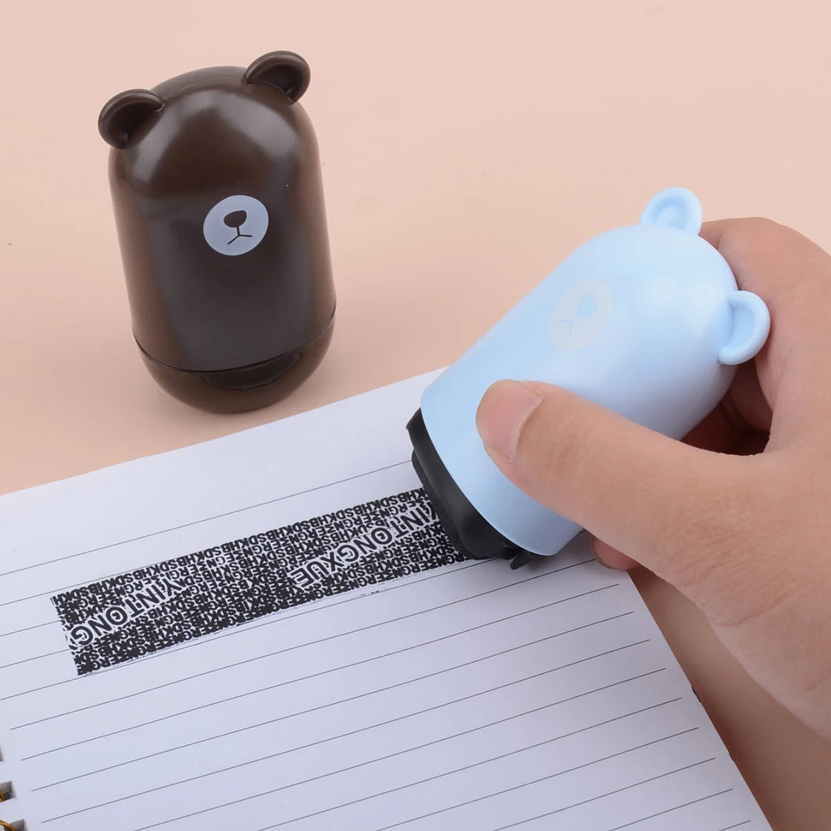 1 cute bear shaped roller stamp, study notebook typos cover graffiti fashion stamp, personal privacy graffiti daily necessities