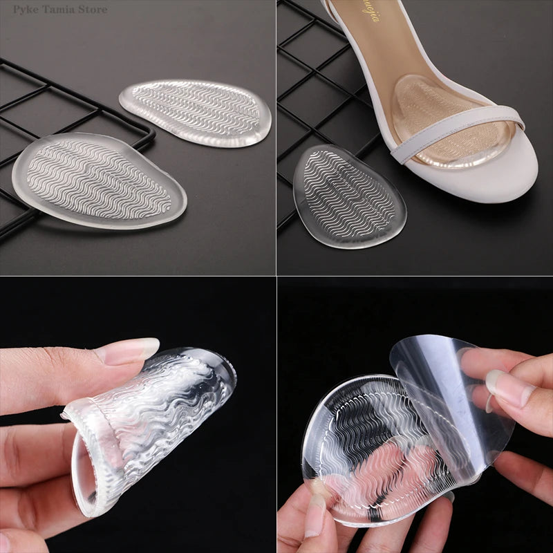 Silicone Forefoot Pad Women High Heel Anti-Slip Insoles Sandals Pain Relief Foot Care Cushion Self-adhesive Shoes Half Inserts
